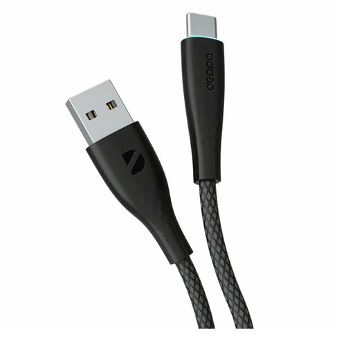 USB кабель Deppa Fly USB - Type-C, 3A, 1m Black фото 