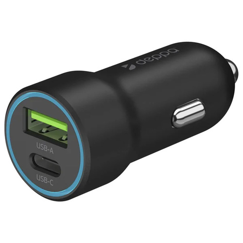 АЗУ Deppa USB Type-C+USB A QC 3.0 20W Black фото 